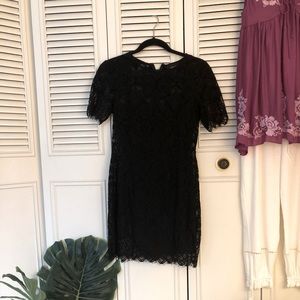 Mink pink black knit dress xs